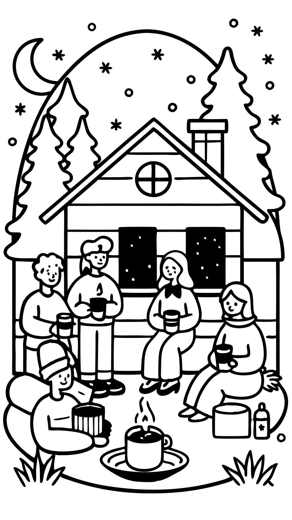 coloring pages cozy friends